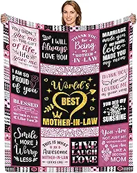 BUUGVIIL Presentes de sogra, presentes para sogra, presente de aniversário para sogra, melhor presente de sogra da nora, cobertor de flanela 152 x 127 cm