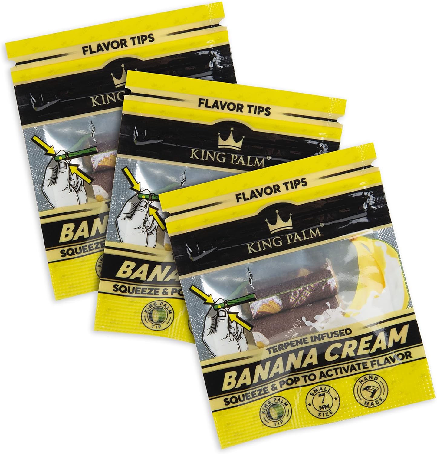 King Palm Flavors Filter Tips Banana Cream 3 Count Flavored Pre Rolled Tips