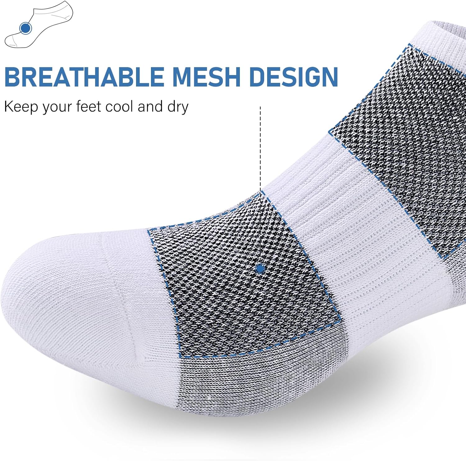 No Show Socks Men, 6 Pairs Cotton Thin Low Cut Ankle Men's Socks, Non Slip Invisible Sock for Loafer Sneakers - Image 5