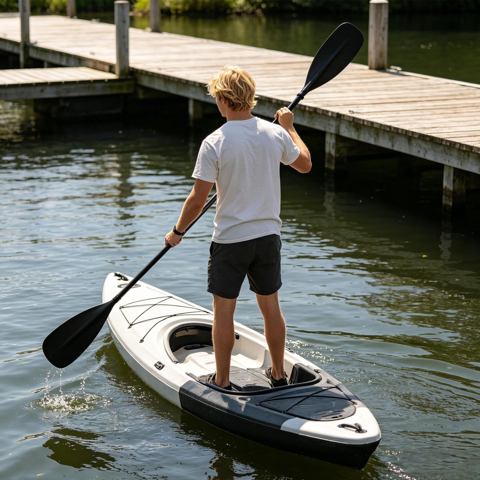 Wiosło do kajaka wędkarskiego przenośna nastawna deska | Wiosła do kajaków i łodzi Do wędkowania, kajakarstwa, paddleboardu, wody, jeziora, dzieci, młodzieży, wiosłowania,