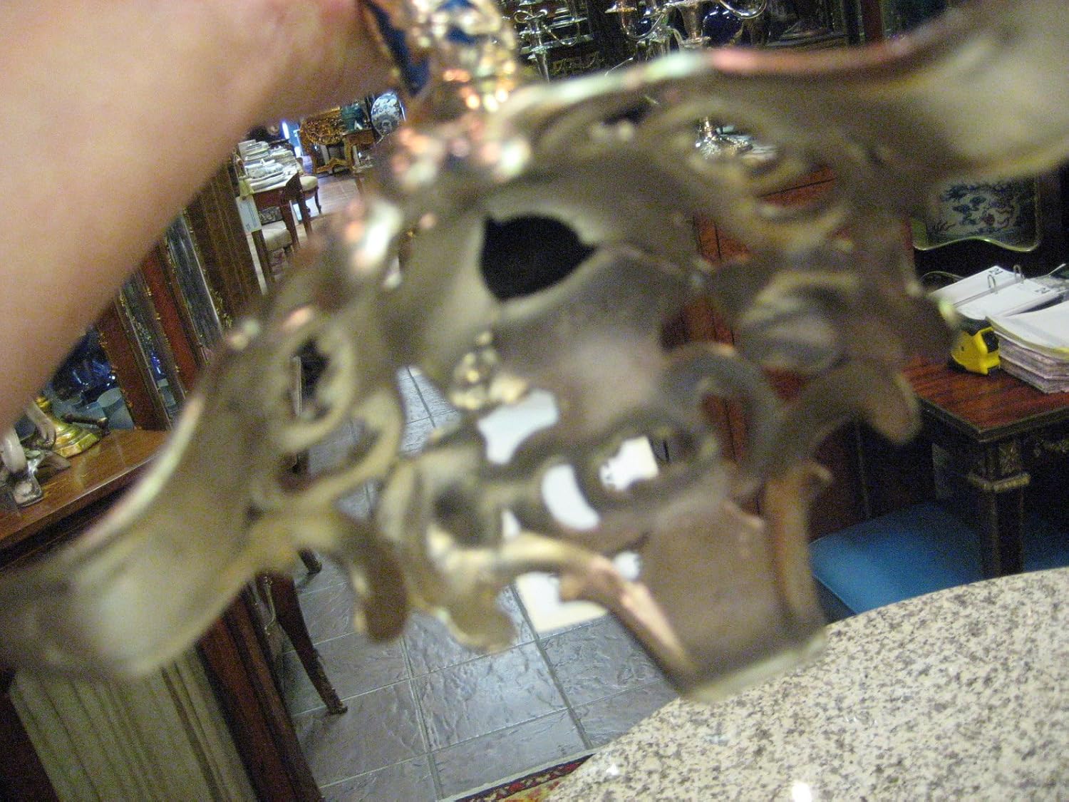 Very Pretty Blue Glass with Silver Pated Vase