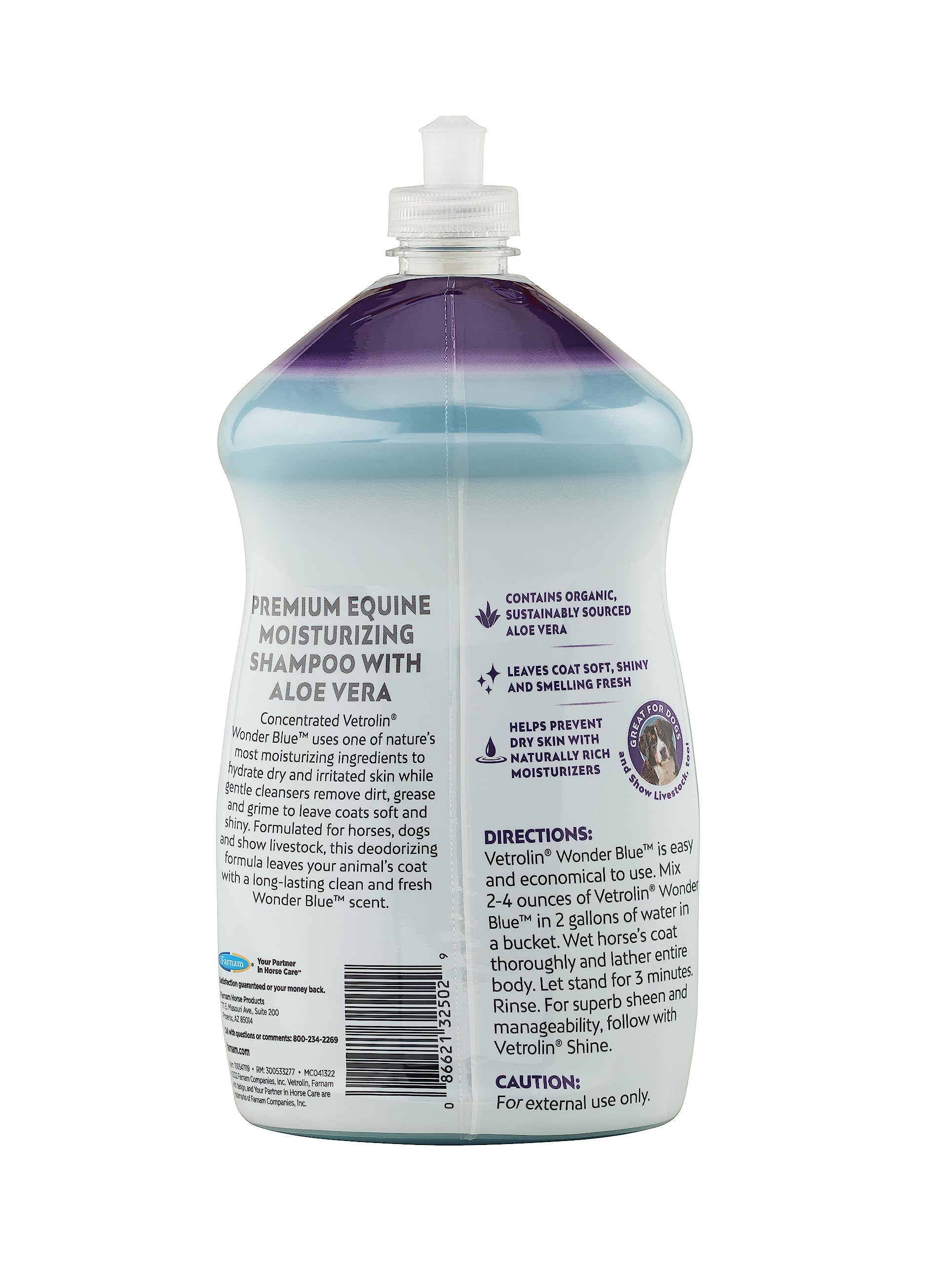 Farnam William Hunter Equestrian 032502 Wonder Azul Mascotas Champú, 900 ml