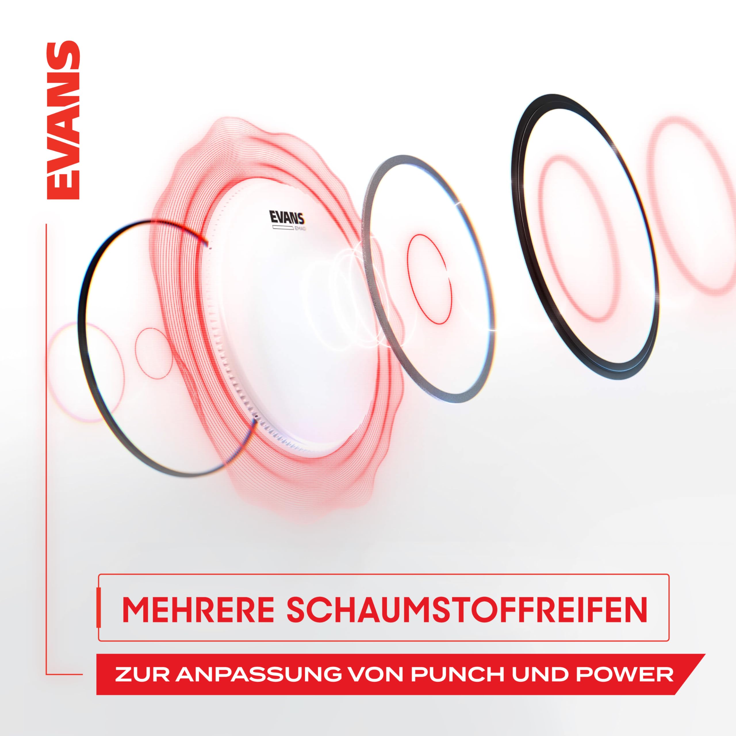 Evans BD22EMAD2 Bassdrumfell 55,8 cm (22 Zoll) doppellagig (innen: 0,254mm, außen: 0,178mm)