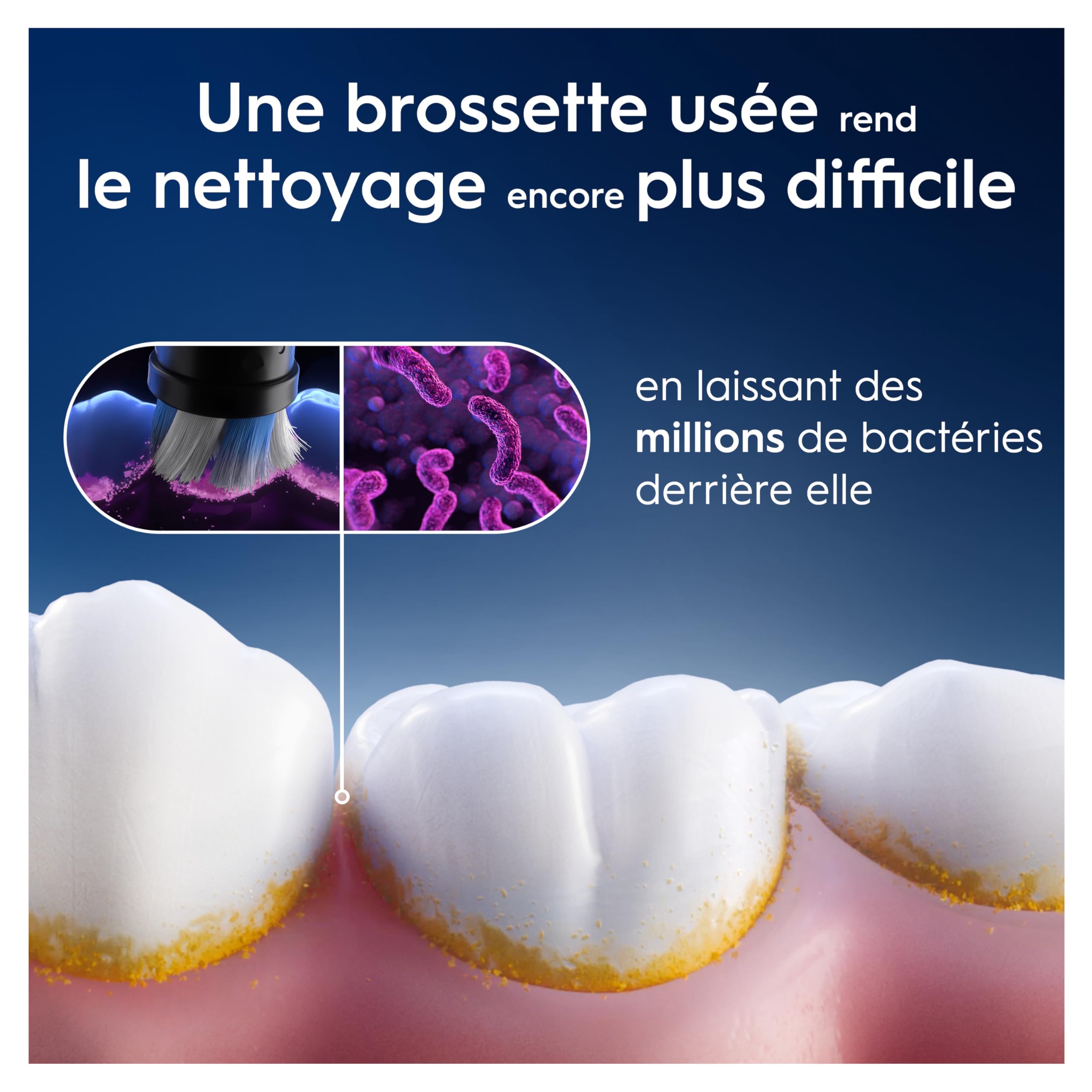 Oral-B Brossettes de Rechange Gentle Care, lot de 8, Noires | Recharges Brosse à Dents Électrique iO, 4000 Brins Souples pour un Brossage Doux sur les Gencives, Emballage en Carton