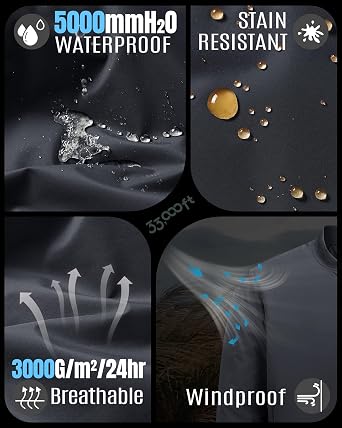 33,000ft Bomber Jacket Men Waterproof Windbreaker Insulated Puffer Jackets Sports Jackets Outwear for Motorcycle Hiking Golf Sailing