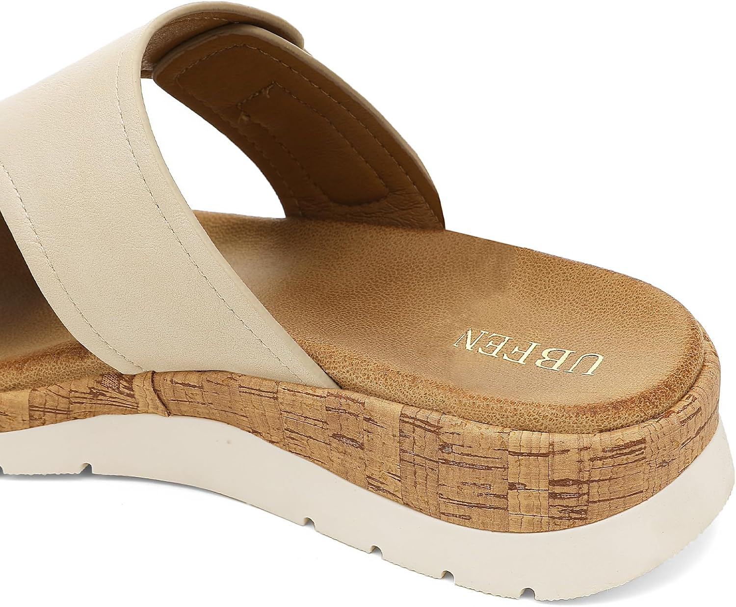 UBFEN Womens Platform Sandals with Orthopedic Arch Support - Low Wedge Heel, Lightweight Comfortable Slide Design for Casual Outdoor Walking, Beach, Work or Summer Outfits - Image 6