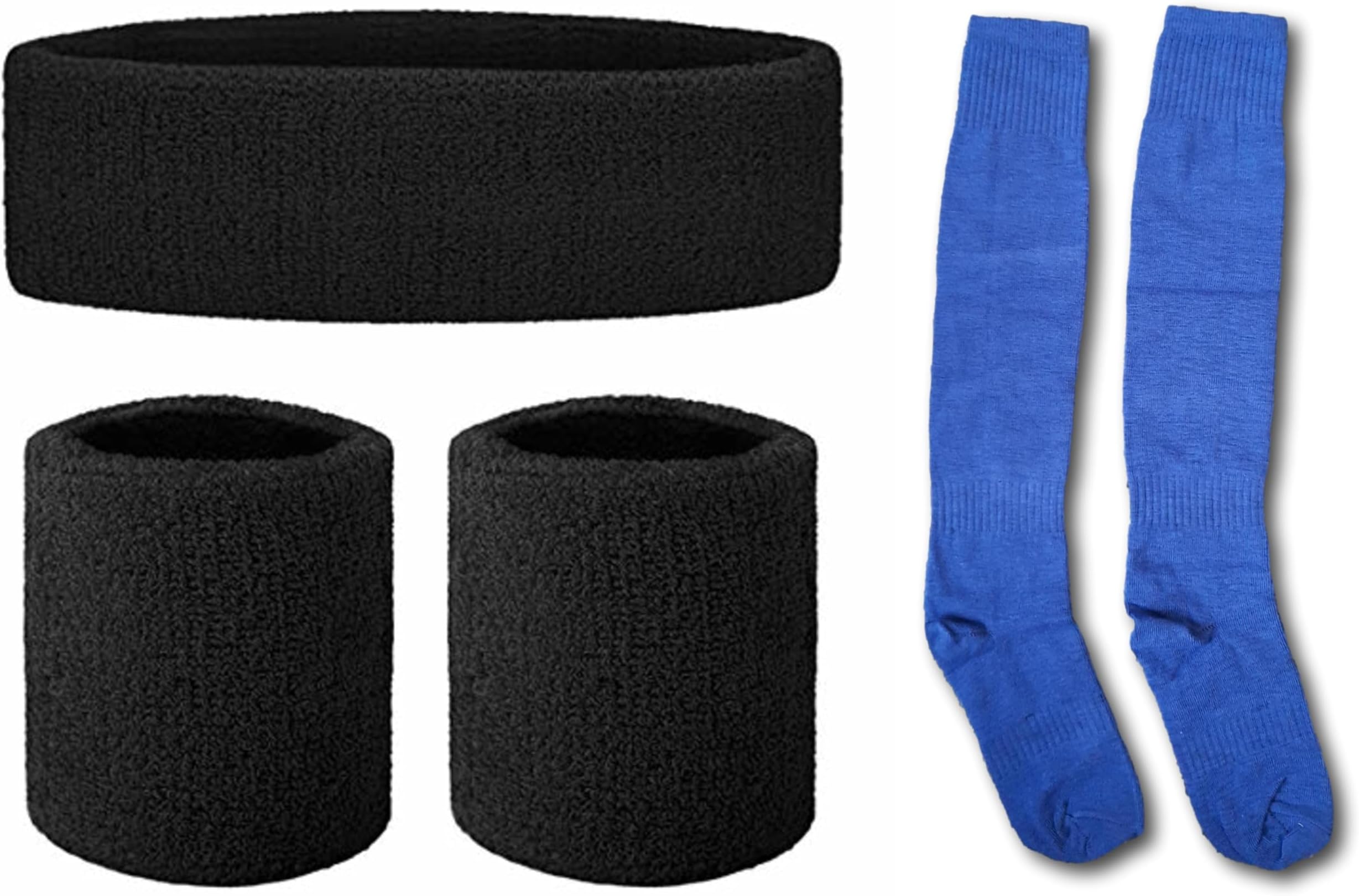 Athletic Accessory Set for Sports, Socks for Football/Hockey Players with Headband (1Pc), Wristband(2Pc).