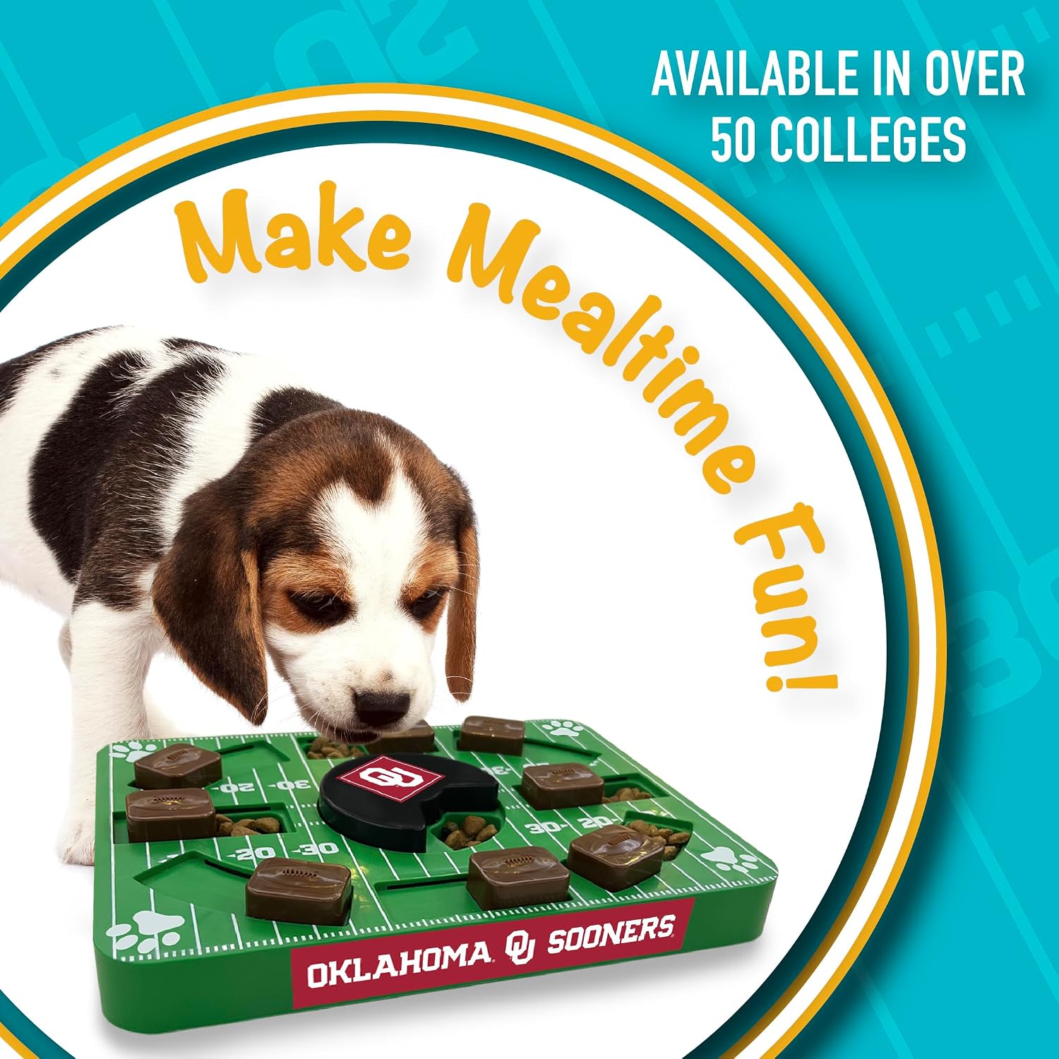 Pets First NCAA Oklahoma Sooners Puzzle Toy, Puzzle Treat Dog Toy, Interactive Dog Treat Toy, Dog Puzzle Fedding Slow Toy