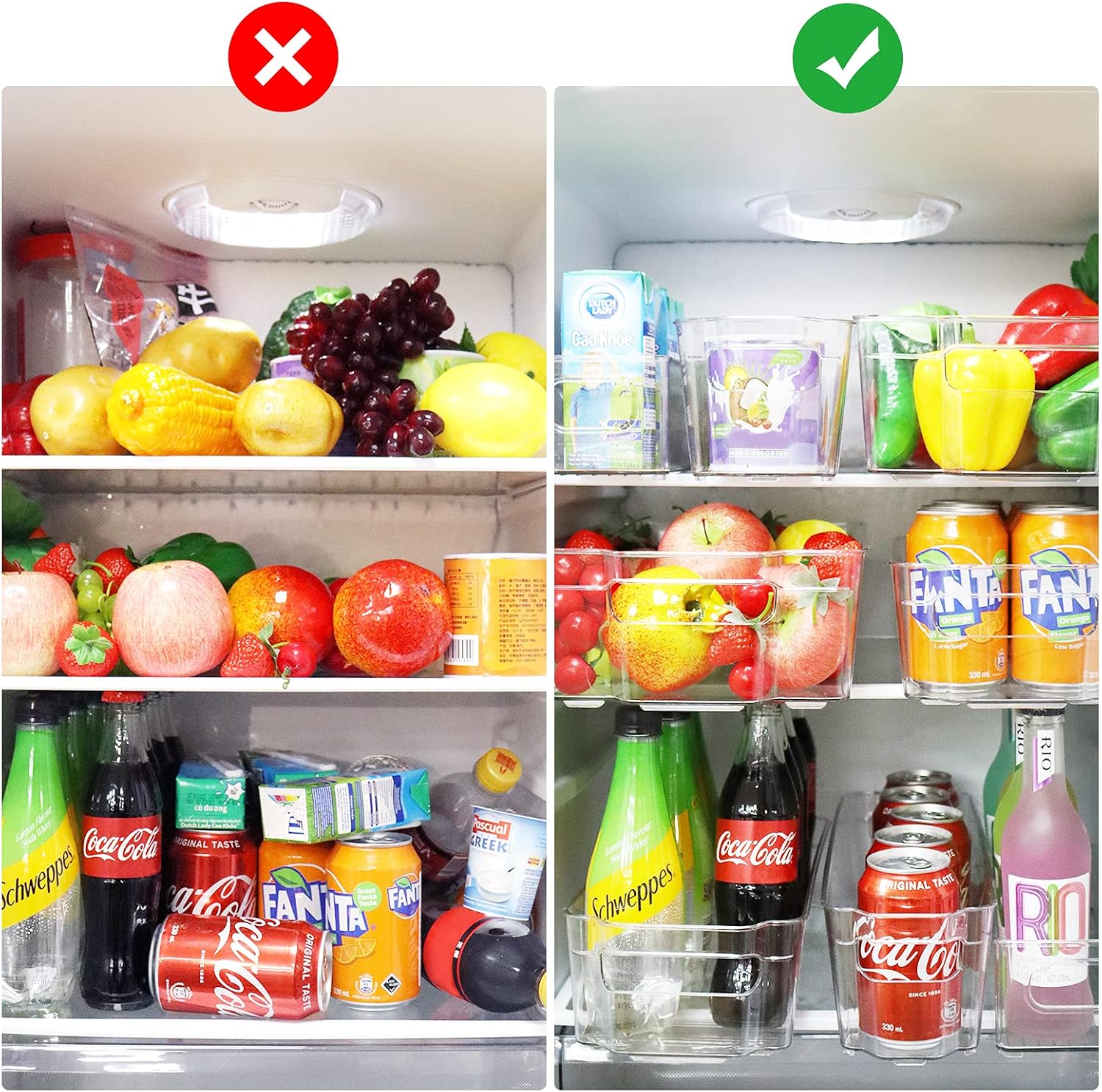 Nеw Arrіvаlѕ Set of 8 Clear Plastic Storage Bins, Refrigerator Food Storage Organizing Bin with Handles, Ideal for Fruit, Vegetables, Yogurt, Snacks, Milk, Drink bottles Nеw Dеаl Set of 8 Clear Plastic Storage Bins, Refrigerator Food Storage Organizing Bin with Handles, Ideal for Fruit, Vegetables, Yogurt, Snacks, Milk, Drink bottles