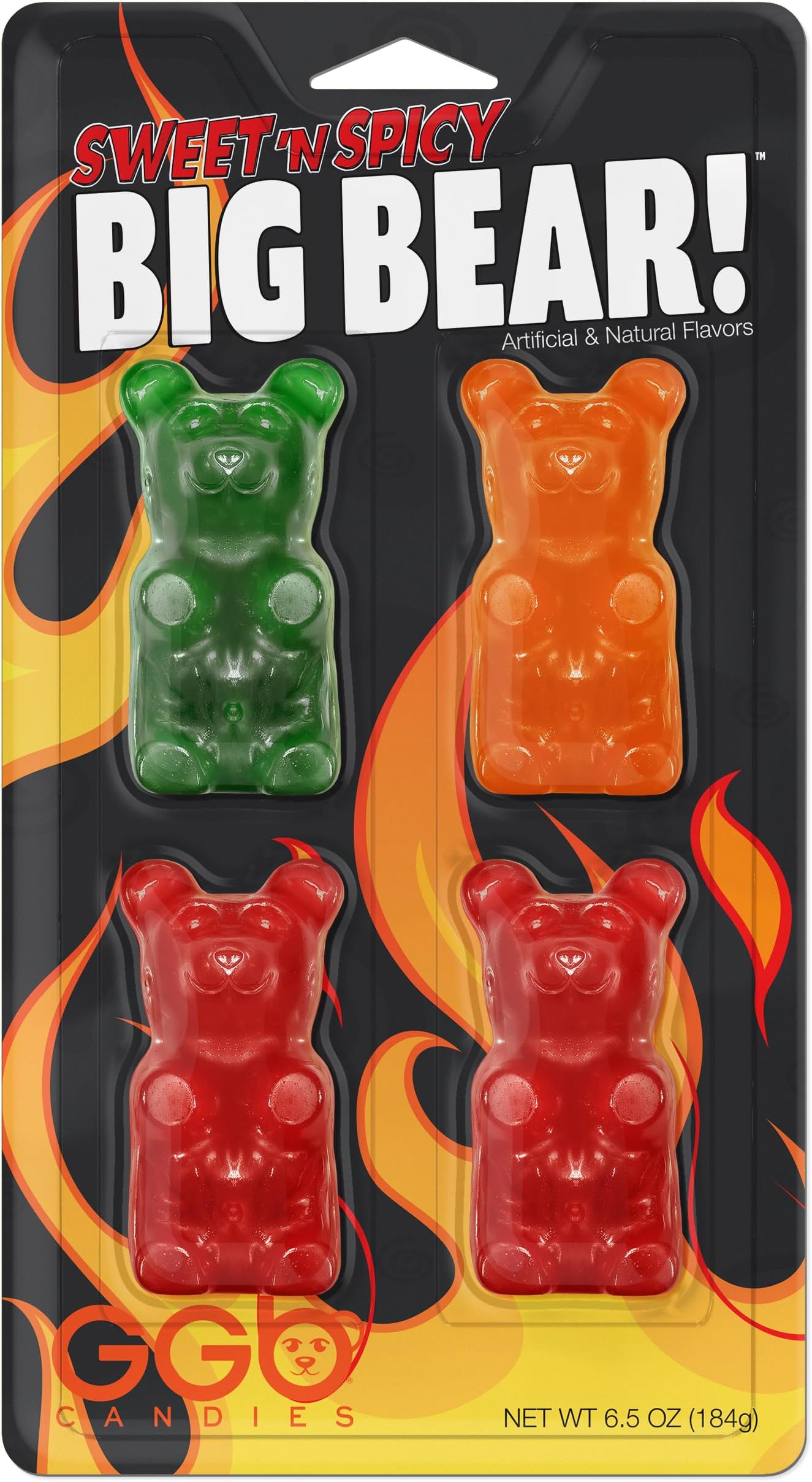 Big Bear!™ - 4 Pack of Hot and Spicy Gummy Bears from GGB Candies (Sweet N' Spicy)