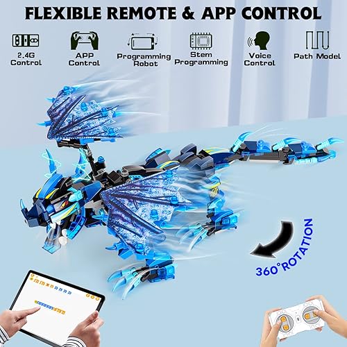 Miniatura 3 de OASO Kit de construcción de dragón de control remoto y aplicación proyectos STEM para niños de 8 a 12 años regalos educativos de cumpleaños para