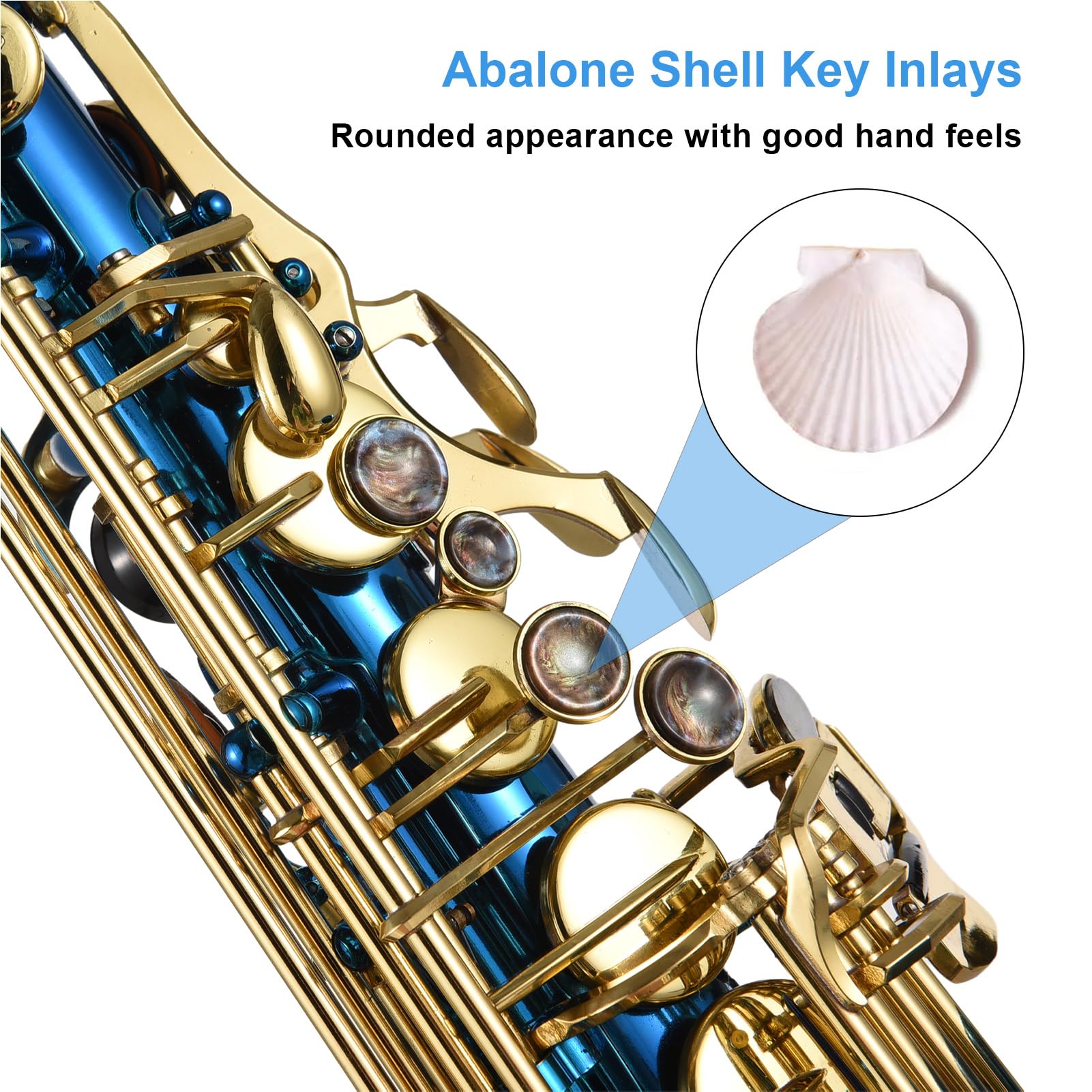 HUIOP Saxofón,Saxofón Alto Eb E plano grabado en latón,botones de concha de abulón,instrumento de viento con estuche,guantes,paño de limpieza,cepillo para cinturón,LADE Saxofón Alto