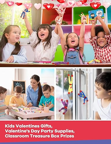 Miniatura 7 de Paquete de 28 regalos para el día de San Valentín para niños  Adhesivo para escalar en la pared para hombres Ninja con tarjetas de felicitación del