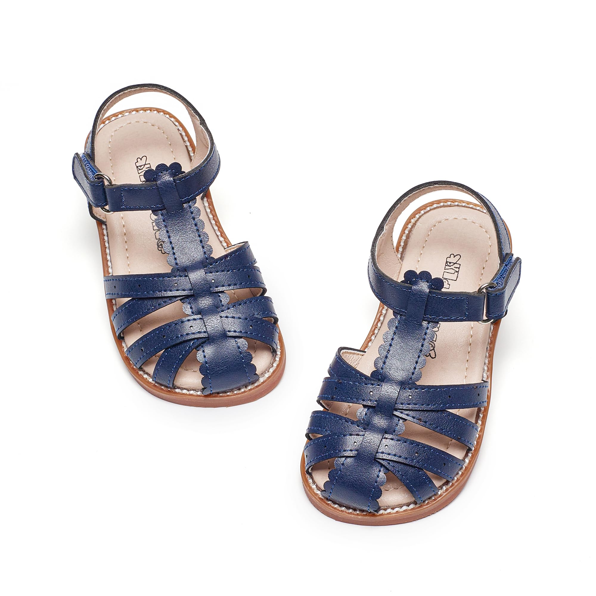 Kiderence Toddler Flower Girl Sandals Close Toe Dress Shoes Wedding Party | Hook and Loop,Non Slip Lightweight Sandals for Beach,Water Play and Daily Wear