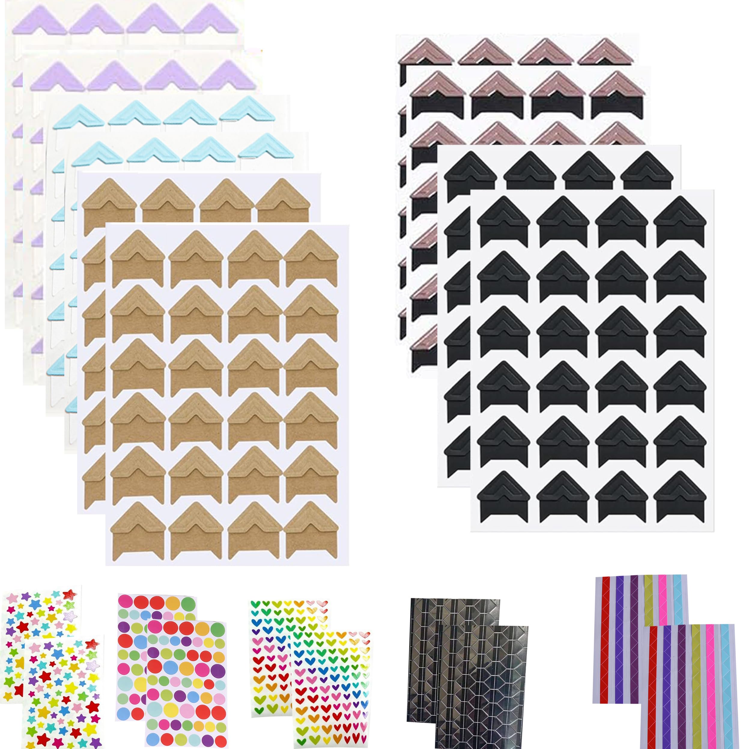 20-piece photo corner stickers, photo film corners for DIY scrapbook, photo album, photo corner for scrapbook and stamp accessories, photo album, diary