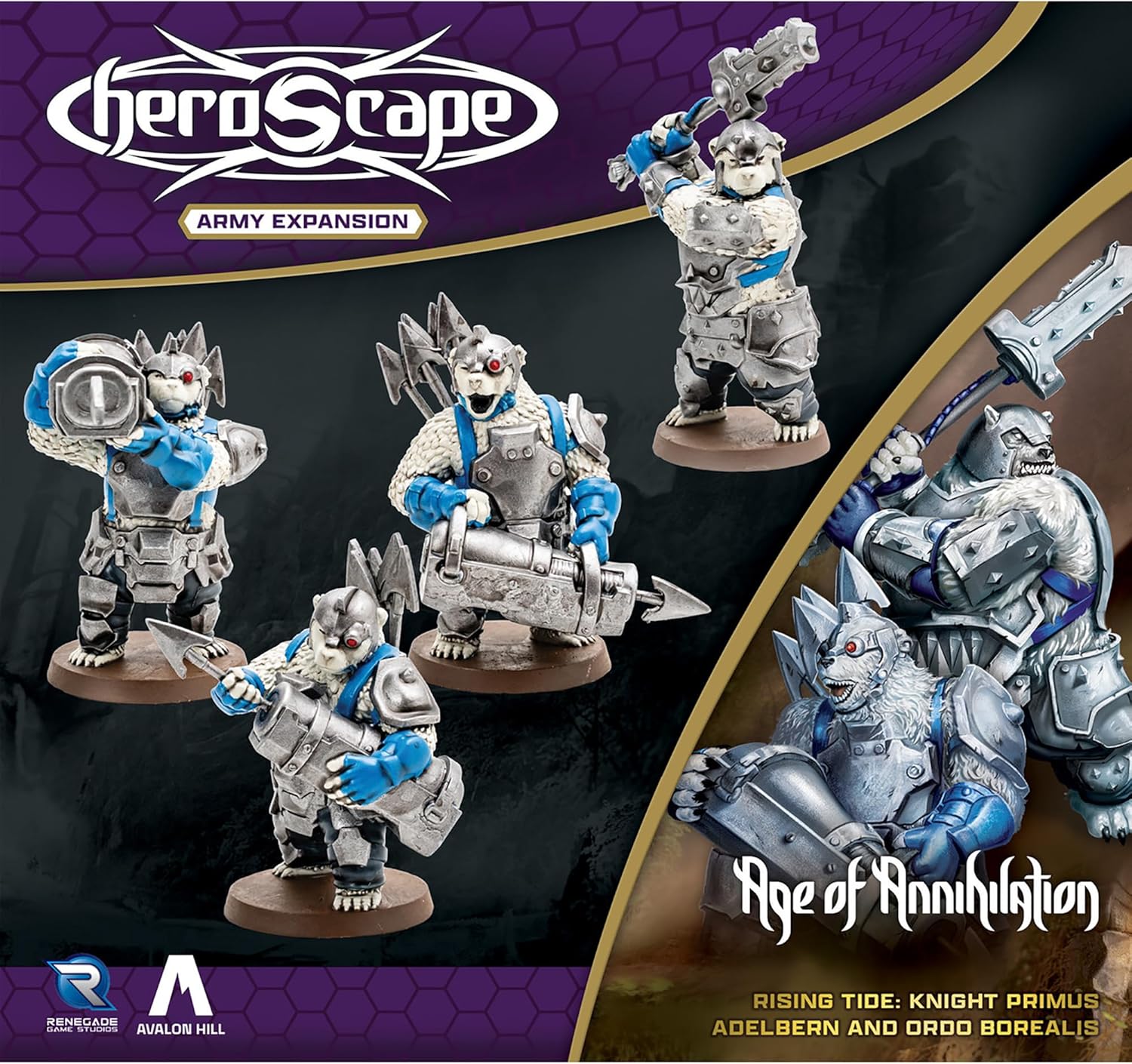 Renegade Game Studios Heroscape Age of Annihilation Knight Primus Adelbern & Ordo Borealis Army Expansion Board Game
