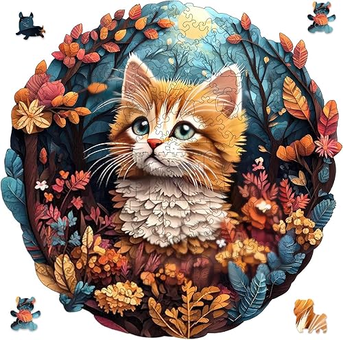 Qiuenisray Rompecabezas de madera, lindo rompecabezas de 500 piezas de forma única de madera avanzada, rompecabezas desafío para juego familiar