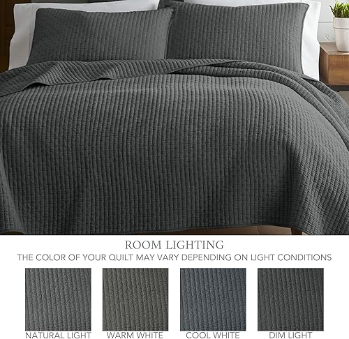 Miniatura 4 de Levtex Home - Cross Stitch - Juego de colcha 100% de algodón, reversible, tamaño matrimonialQueen (88 x 92 pulgadas) con 2 fundas estándar (26 x 20