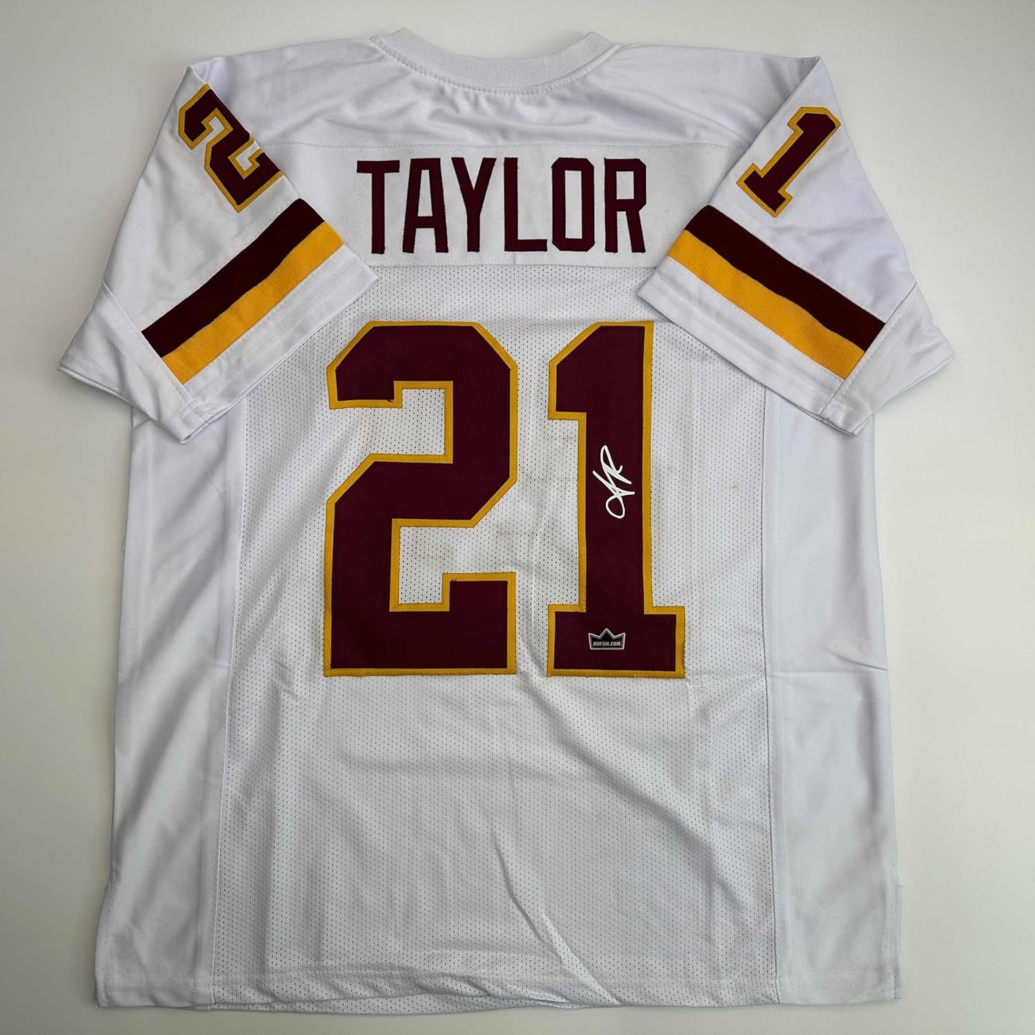 Facsimile Autographed Sean Taylor Washington White Reprint Laser Auto Football Jersey Size Men's XL