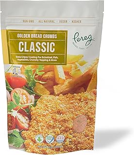 Pereg Bread Crumbs Classic (12 Oz) – Crispy Breadcrumbs for Coating & Stuffing - Coat Burger, Schnitzel, Vegetables, Meatballs - Kosher Certified - Resealable Packaging