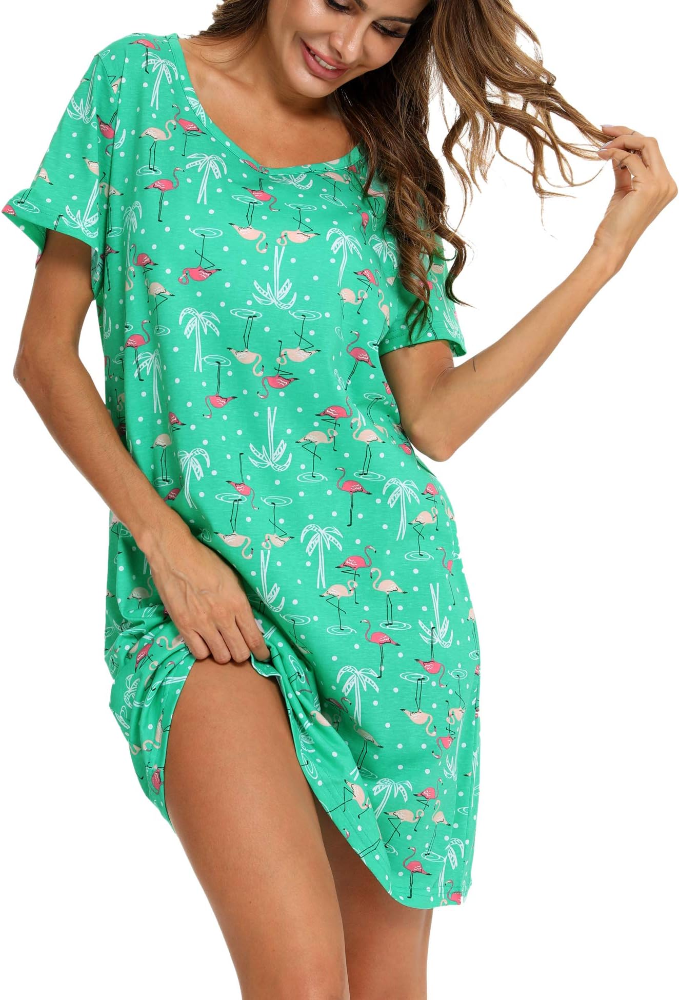 ENJOYNIGHTWomen's Cotton Sleeveless Nightgown Chemise Sleep Dress