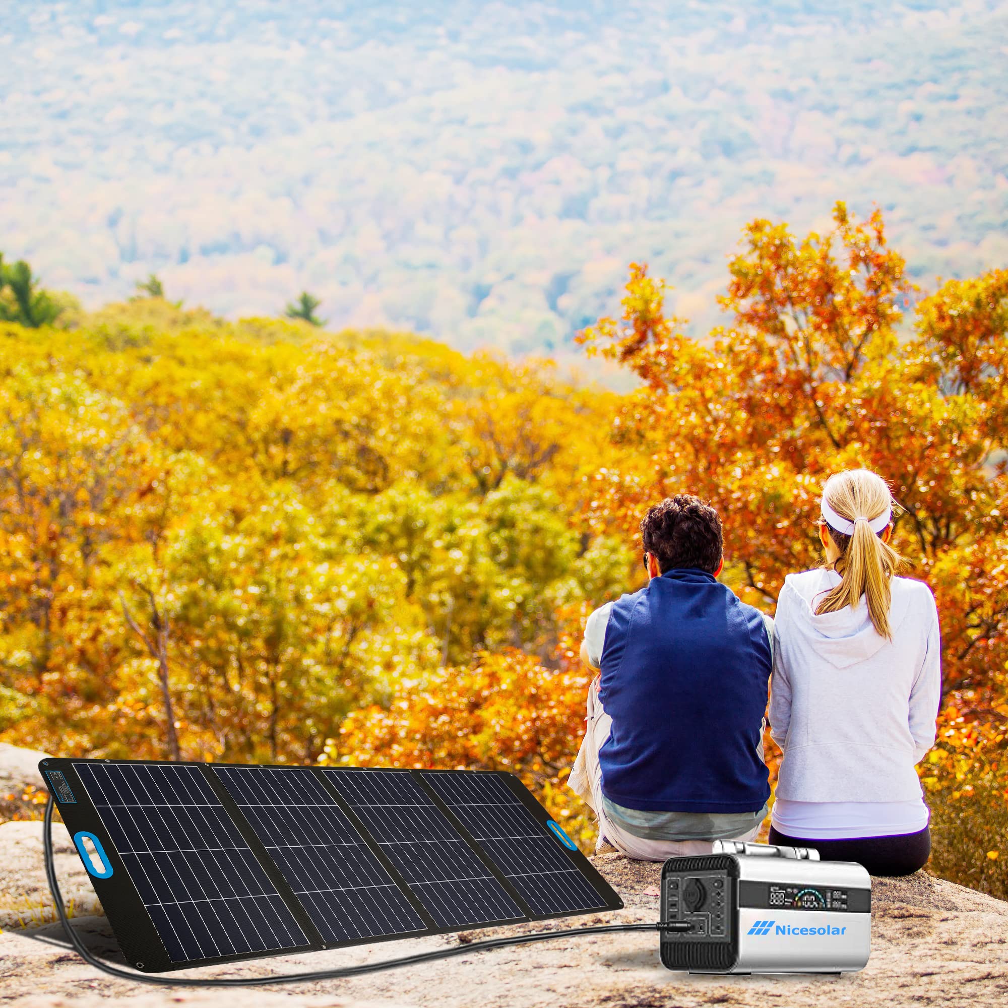 Nicesolar Solarpanel Faltbar 200W Solarmodul für Tragbare Powerstation Solargenerator