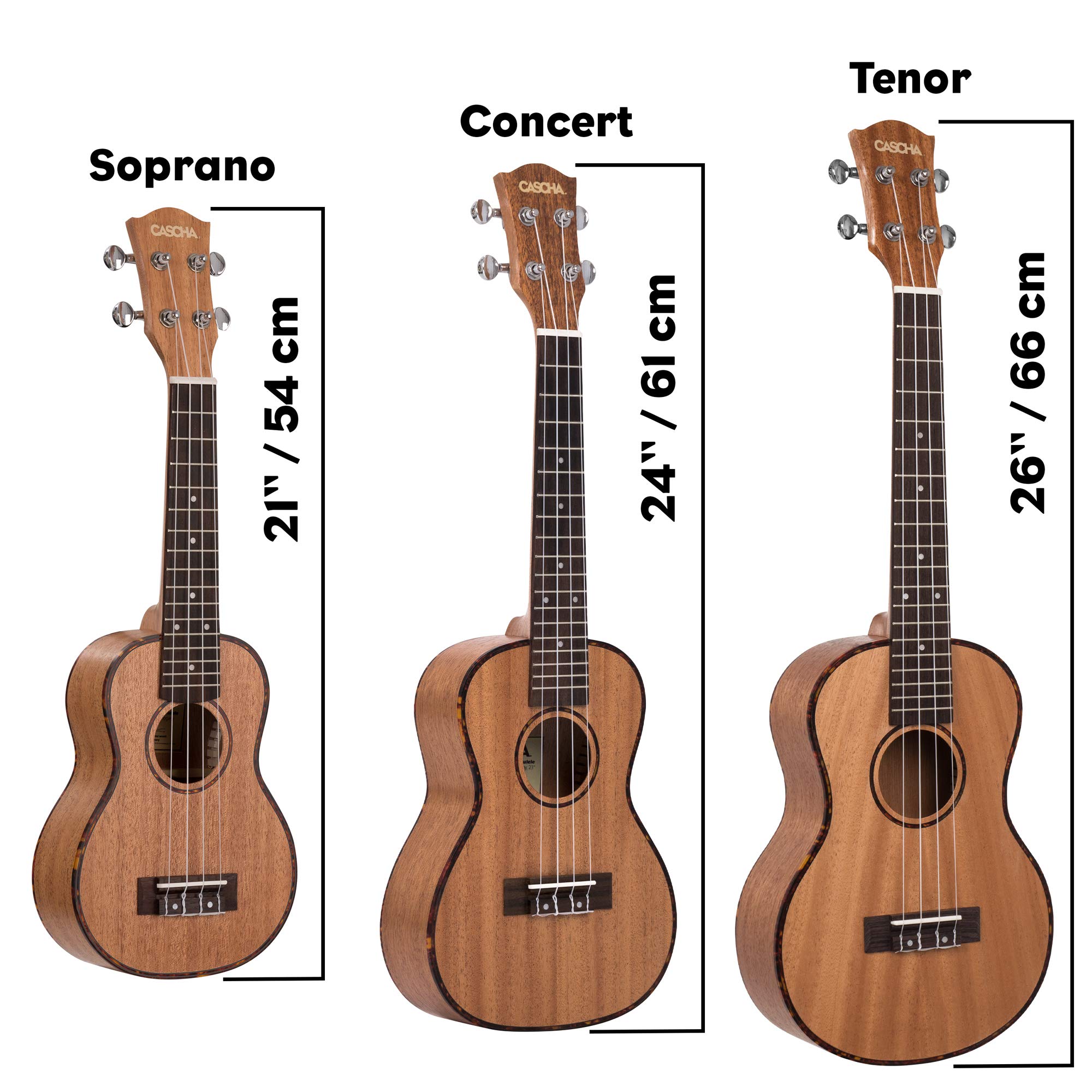 Cascha HH 2026 ukulélé soprano Premium avec housse et médiators