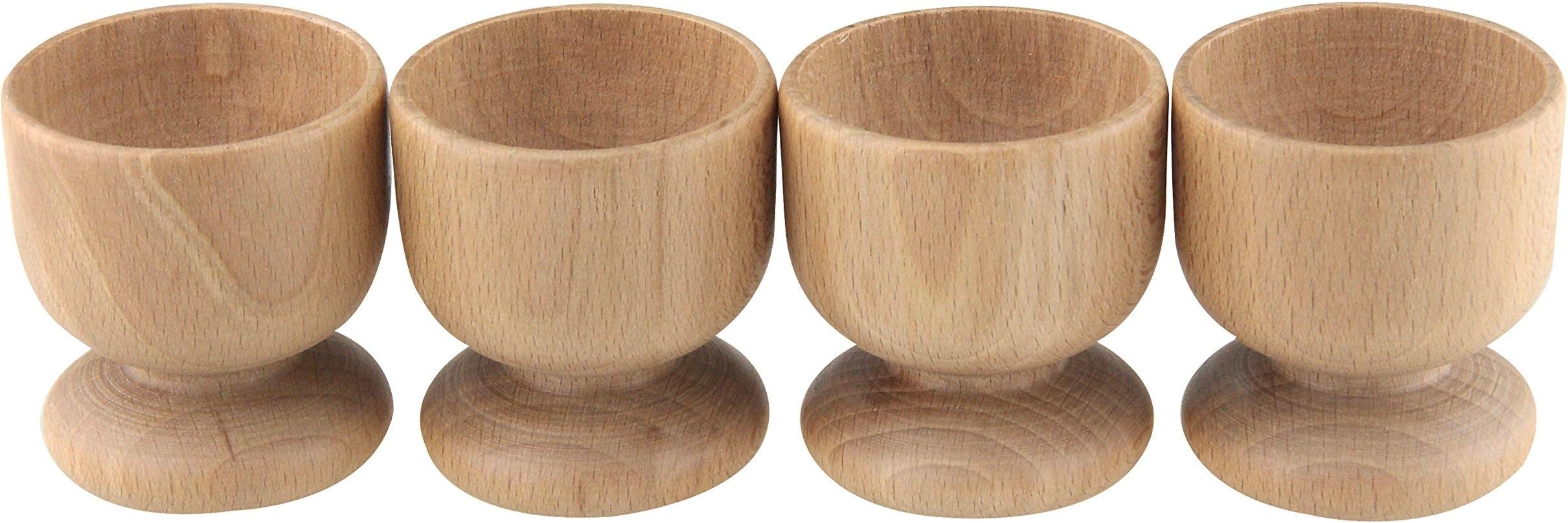 Apollo T4523 Beech 4 Egg Cup Set, Natural Wood, 24x5.5x5.5