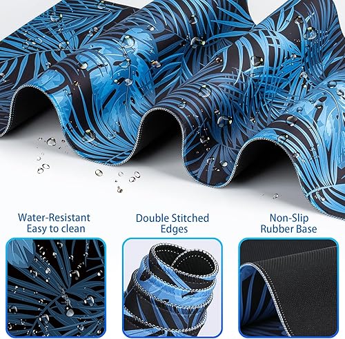 Miniatura 5 de QOMOLAMA Alfombrilla de mouse 4 en 1 con reposamuñecas, alfombrilla de mouse grande de 35.4 x 15.7 pulgadas + reposamuñecas para teclado+alfombrilla