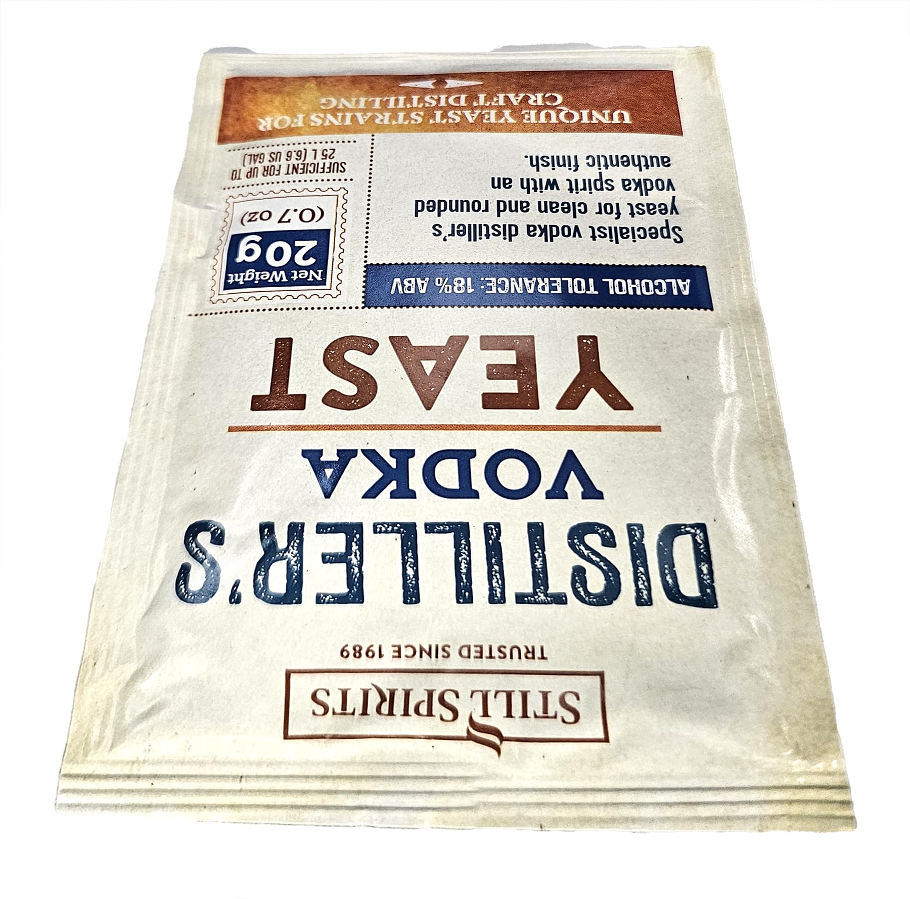 5x Still Spirits Distillers Vodka Yeast - 20g Packets For 25L Fermentation, Up To 18% ABV