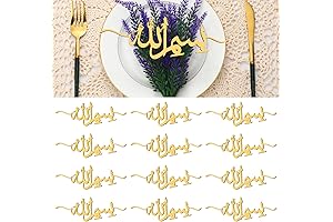 Eid Mubarak Sign Party Decorations, 12 Pcs Eid Al Adha Ramadan Wood...