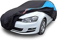Vista 19 de MORNYRAY Funda impermeable para auto para todo tipo de clima, protección UV, resistente al viento, para exteriores, ajuste universal para sedán Azul