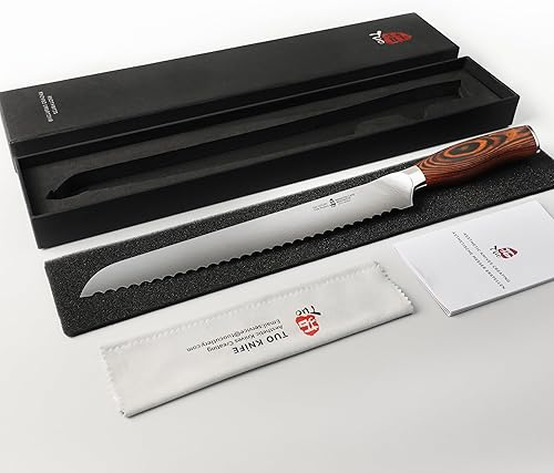 Vista 29 de TUO cuchillo de chef, cuchillo santoku, cuchillo de cocina, cuchillo para uso general, cuchillo para picar, juego de cuchillos