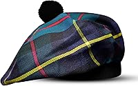Vista 16 de Sombrero escocés Tam o Shanter Gorro escocés Tartan P.V Tartan (poliviscosa) Mezcla de lana con pompón Talla única para todos.