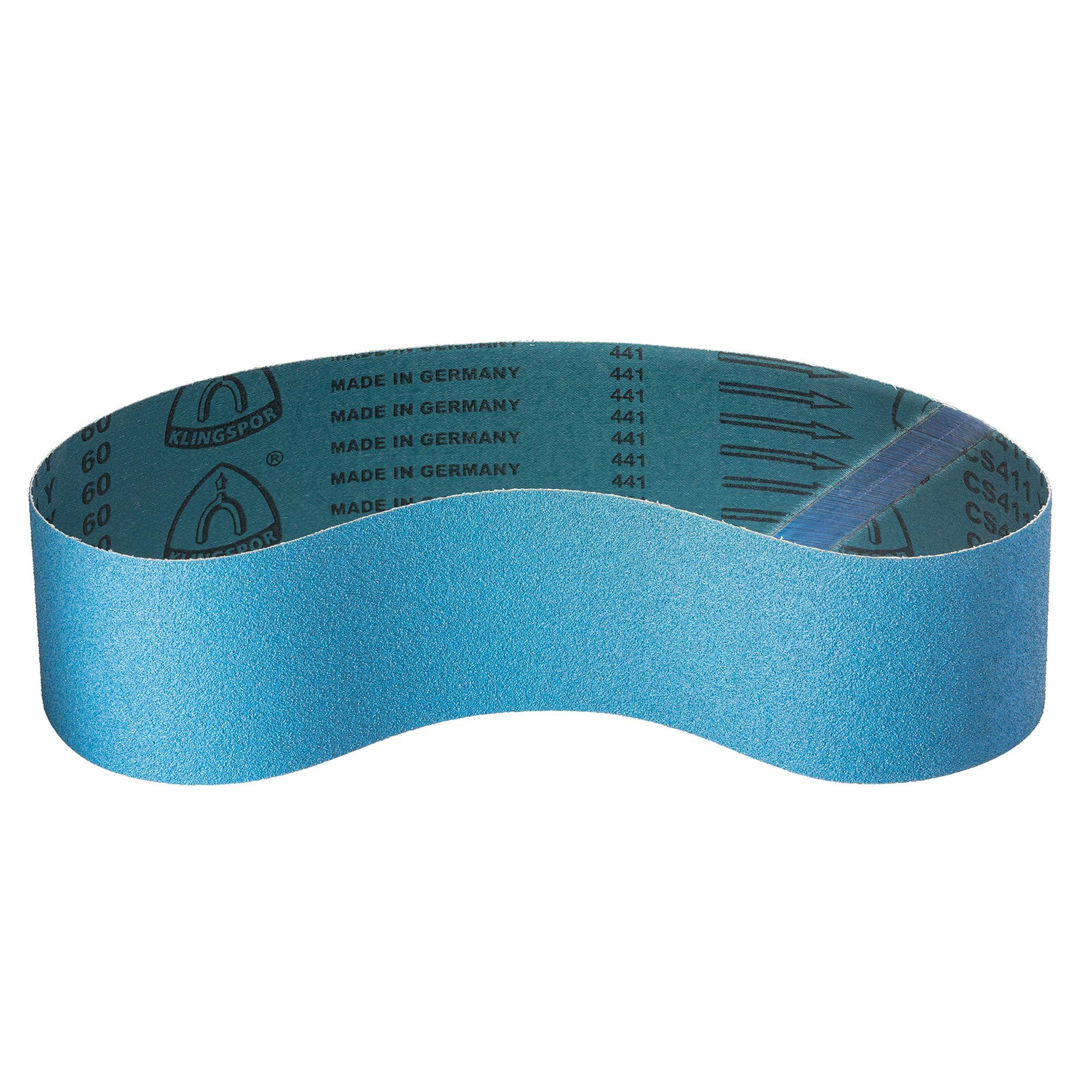 Nastro abrasivo KLINGSPOR CS411Y ossido di zirconio Ø 75 x 533 mm Ø grana P120 Ø 20 pezzi Ø per metallo acciaio inossidabile Ø base tessuto altamente resistente Ø impermeabile Ø nastri abrasivi