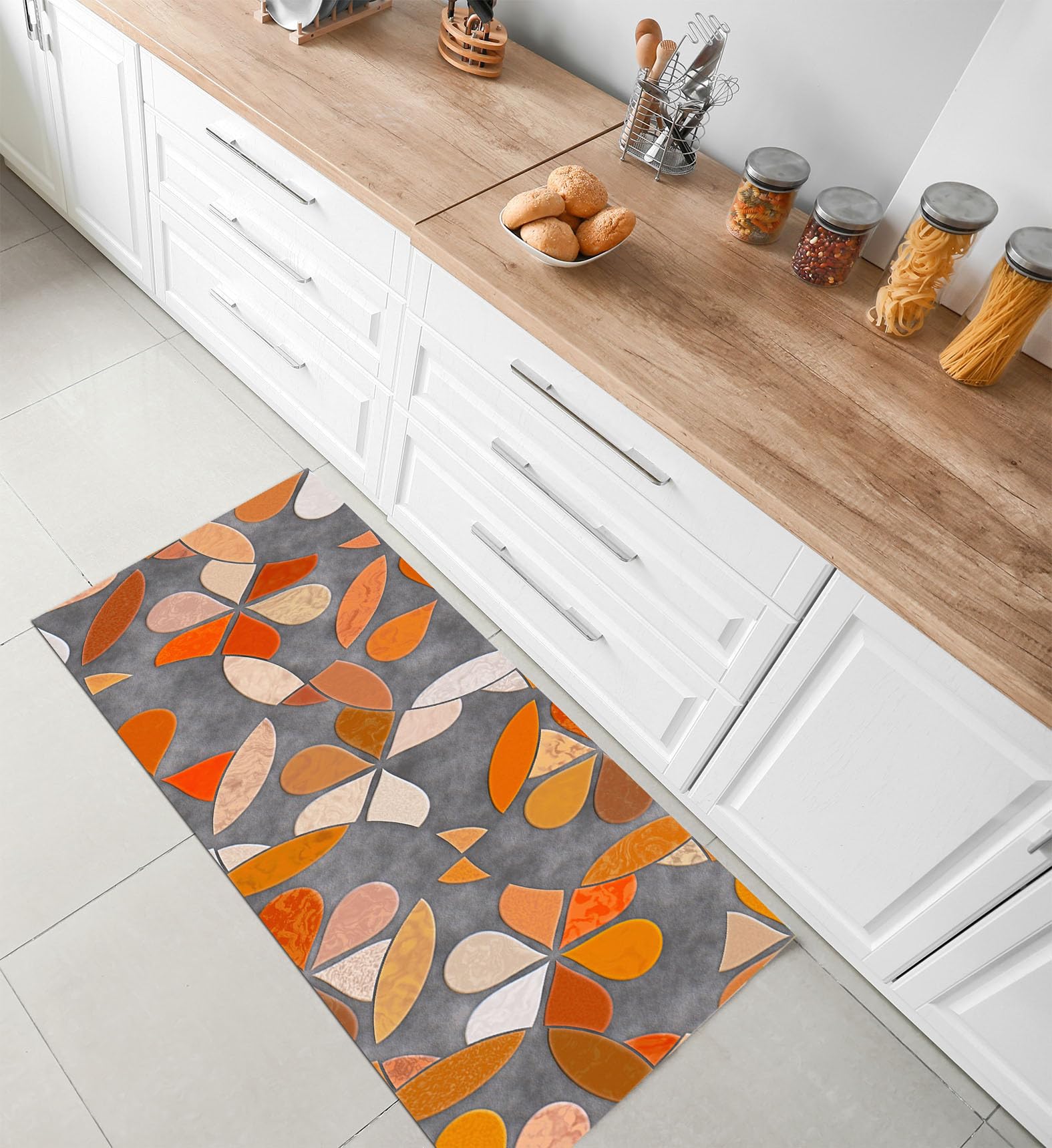 Tappetiko Passatoia Stampata - Antiscivolo, Lavabile, Per Cucina E Casa, Misura 52x90 Cm - Foto 3