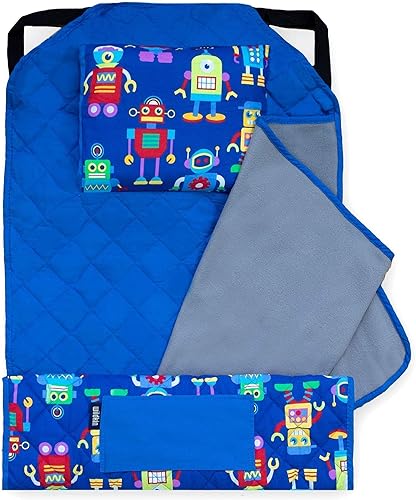 Miniatura 3 de Wildkin Mochila infantil de 12 pulgadas con alfombrilla moderna para siesta (robots)