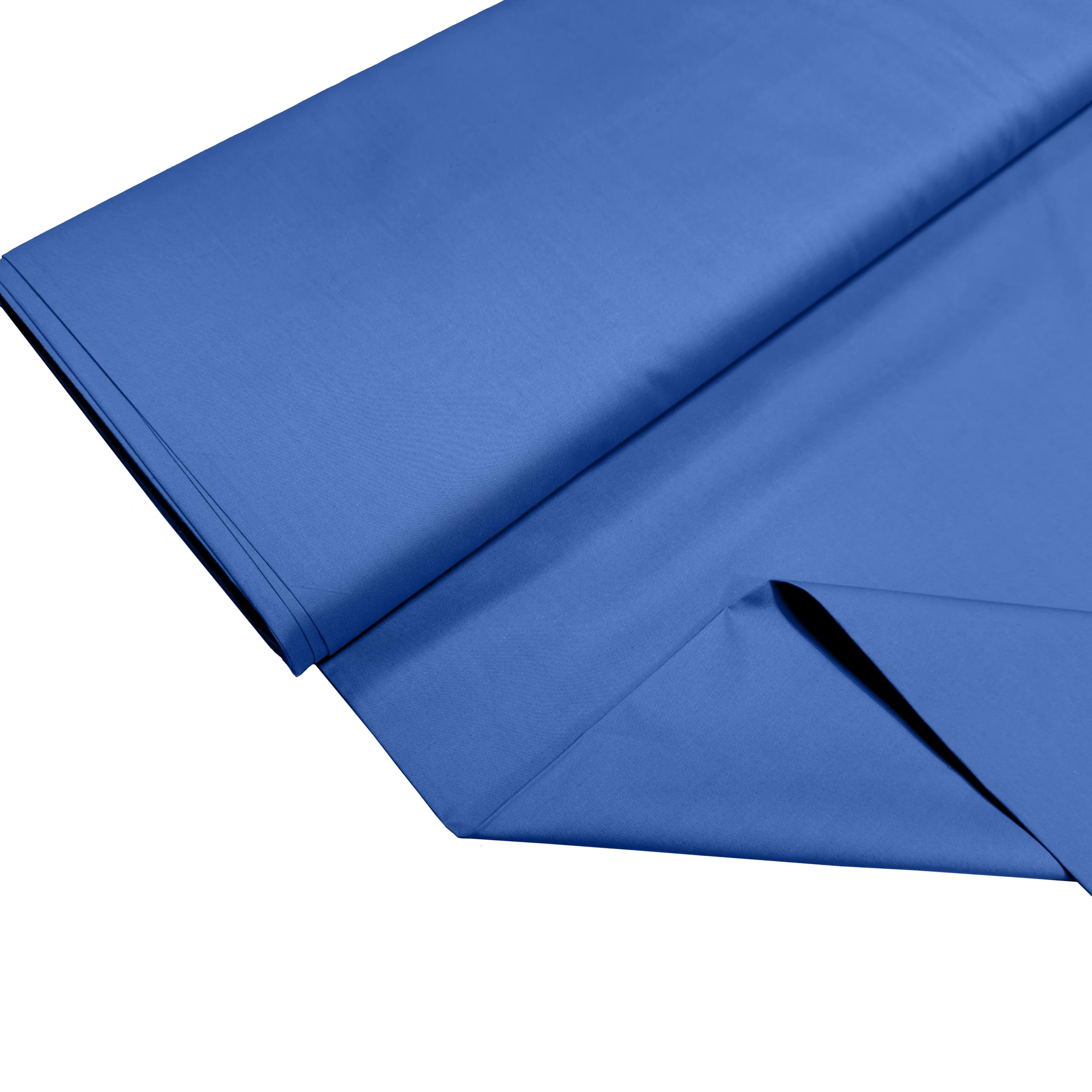 100% Cotton Percale Fabric – 200 Thread Count, 120 GSM, Breathable & Durable Material for Bedding, Quilting & Sewing - 300cm x 112cm (Royal Blue)