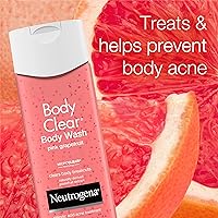 Vista 4 de Neutrogena Body Clear - Gel de baño para el tratamiento del acné con ácido salicílico, limpiador corporal de pomelo rosa para evitar brotes