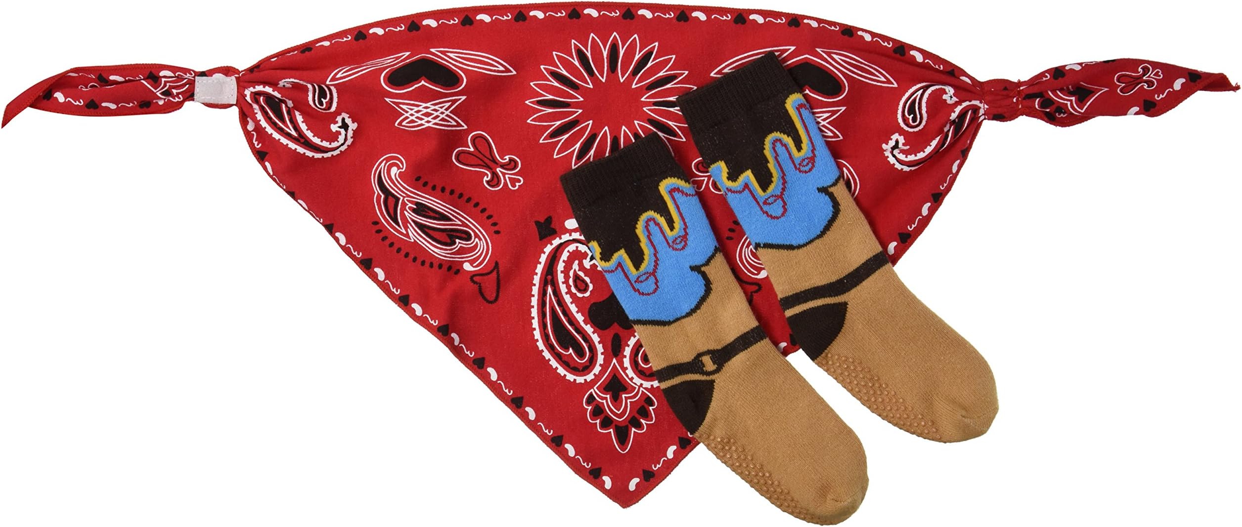Stephan Baby Wild West Collection Bandana Style Bib and Cowboy Boot Socks Set, 6-12 Months