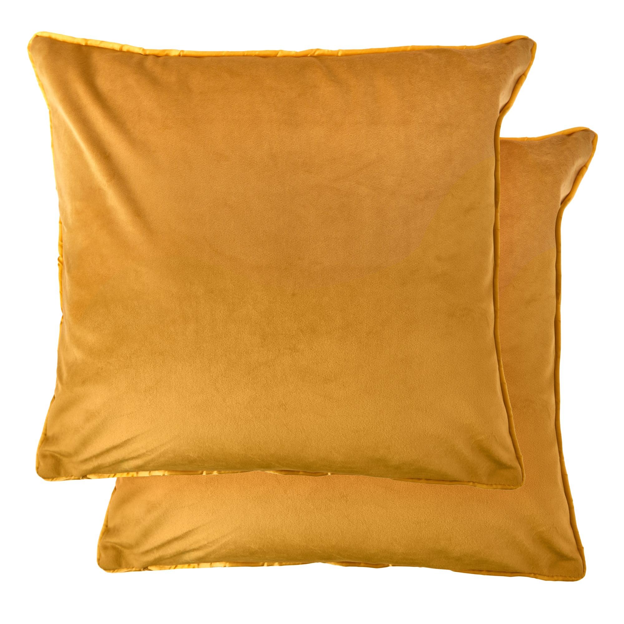 Emma Barclay Chelsea - Soft Touch Velvet Luxury Cushion Cover in Ochre - 17x17 (43x43cm)