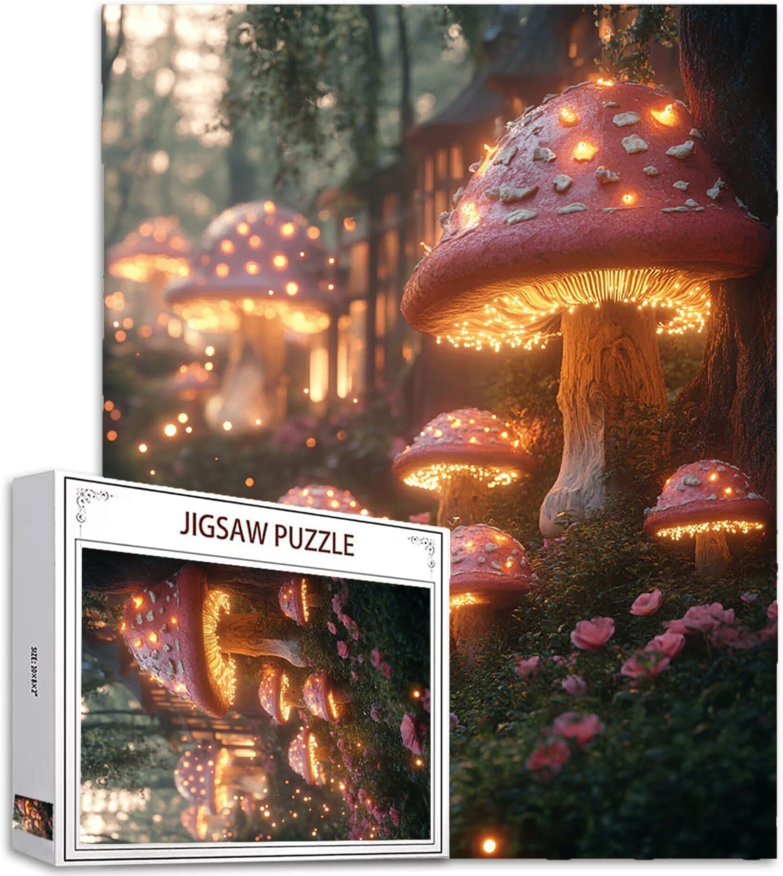 Magia Puzzle 1500 sztuk dla dorosłych, Puzzle wzór grzybów, Jigsaw dla dorosłych, 5D DIY Rzemiosło Rodzina Zajęcia z opakowaniem na prezent, dekoracja ścienna do domu, dekoracja ścienna do domu