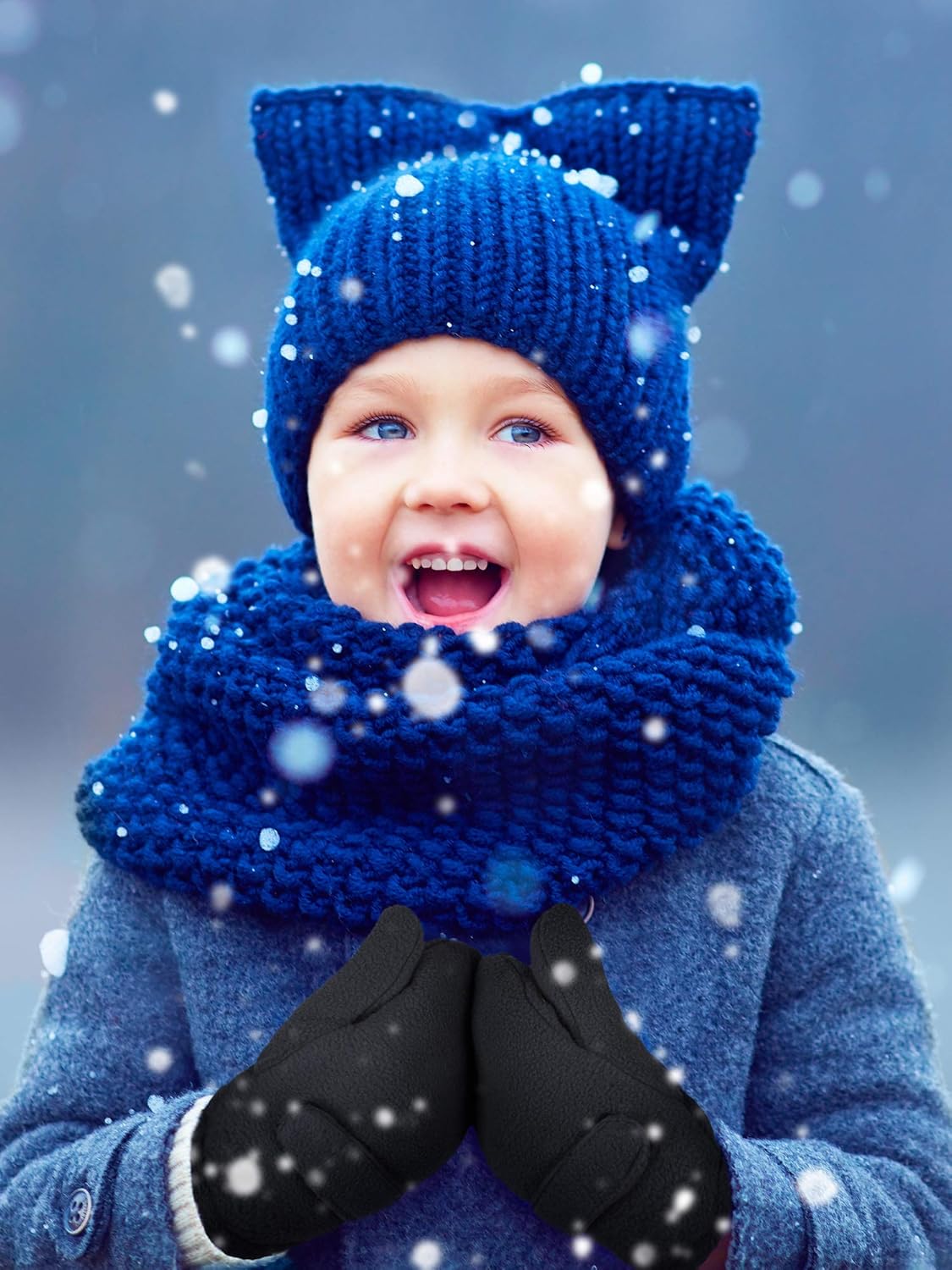 2 Pairs Fleece Mittens Soft Sherpa Gloves Winter Warm Gloves for Boys Girls Cold Weather: Clothing, Shoes & Jewelry