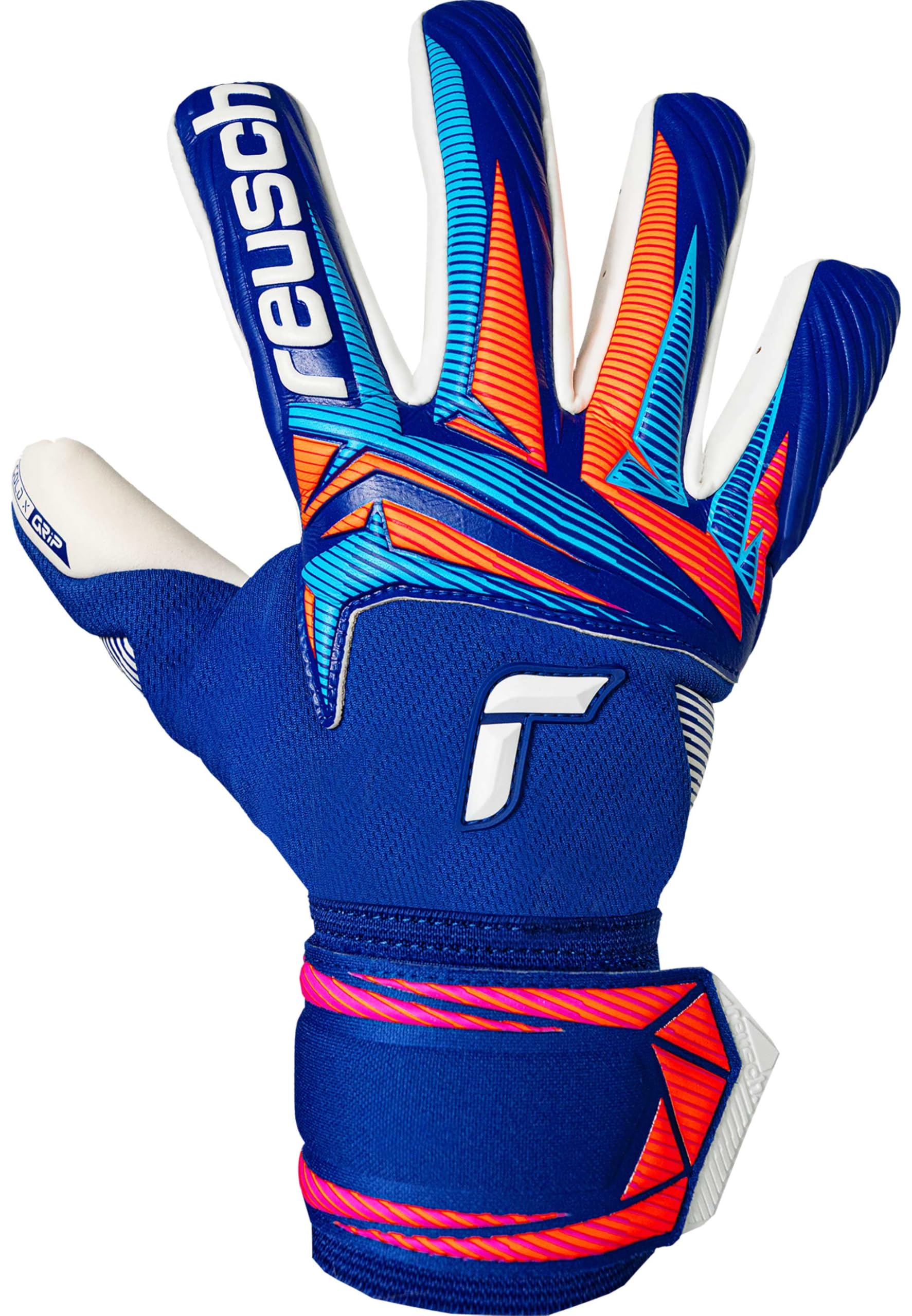 Reusch Guanti da portiere professionale adulti | ottima presa e traspiranti | vestibilità aderente, per allenamenti e partite, adatte per erba sintetica ed erba naturale, Taglie 7,5-11, Attrakt Gold X NC