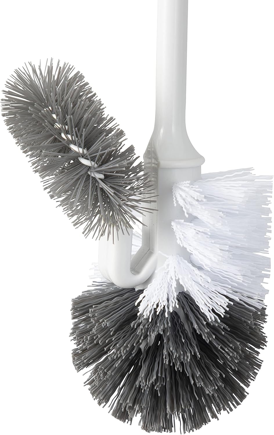 Superio Toilet Brush with Holder Grey, Comfort Grip, Matching Caddy, Clean Bathroom, Heavy Duty (Toilet Brush 2-Pack)