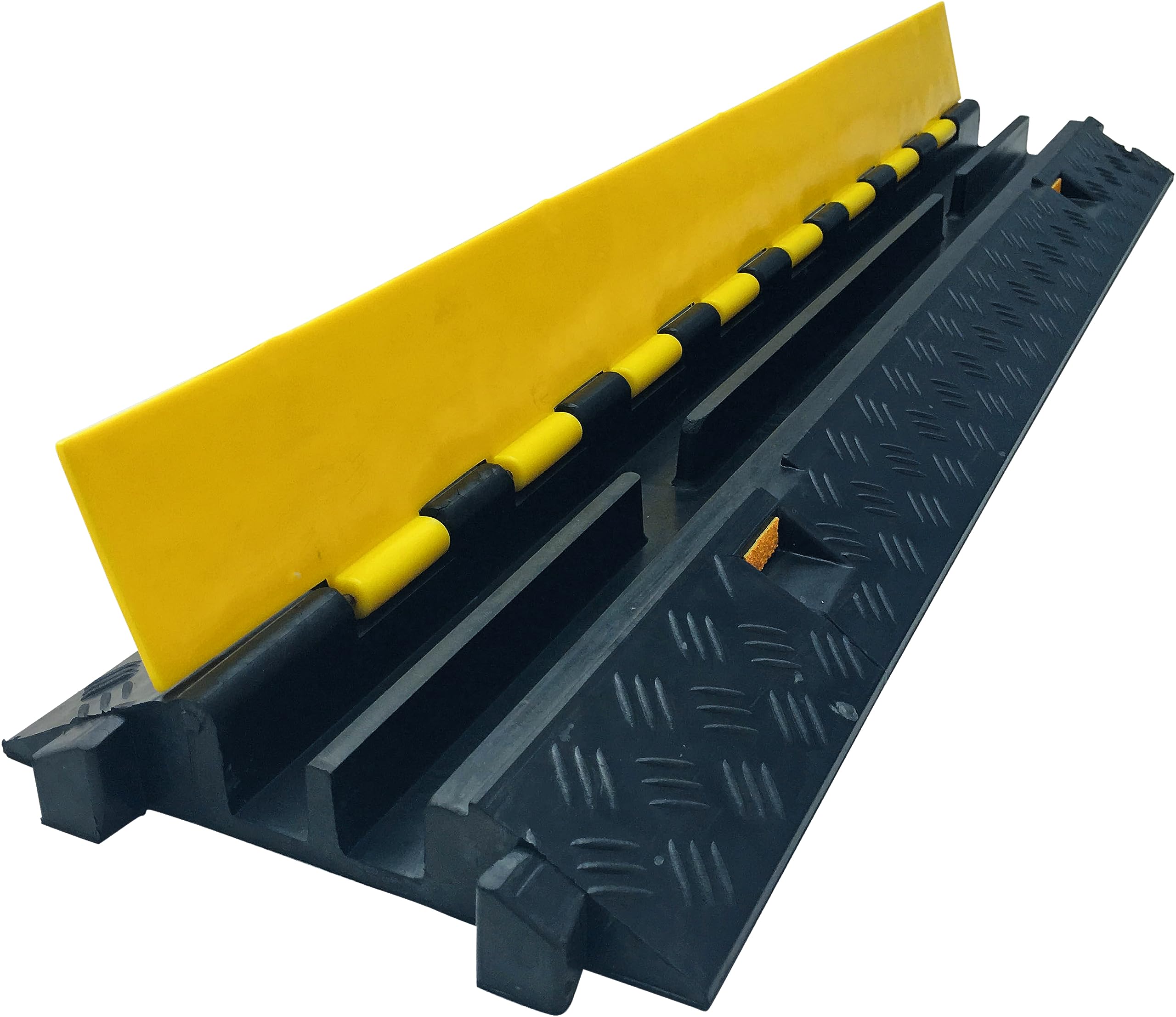 as - Schwabe Ponte cavi 2K dritto, 2 canali, gomma piena, nero/giallo, portata fino a 10t, lunghezza x larghezza x altezza: 1020 x 245 x 45 mm, dimensioni canale 32 x 32 mm, 63225