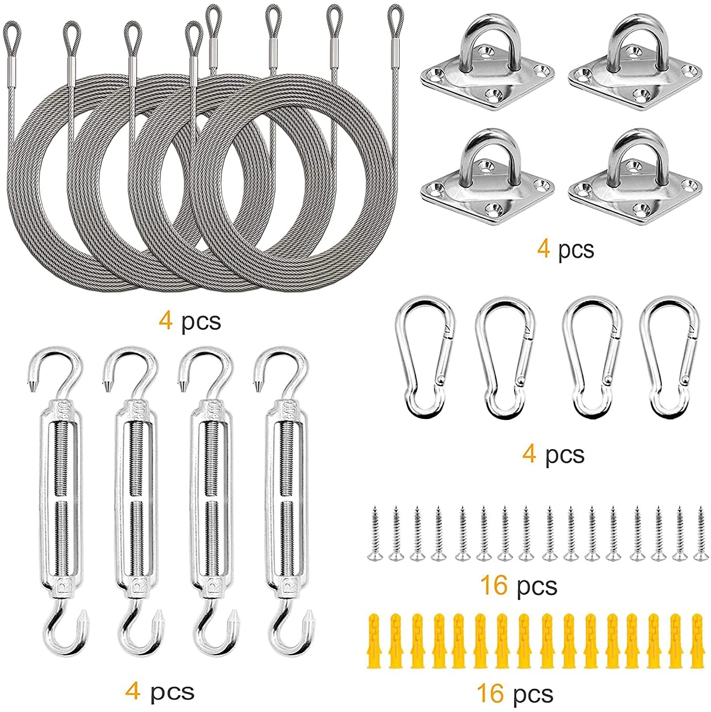 Skade Sun Shade Sail with Installation Hardware Fixing Kit, 220GSM