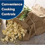 GE Countertop Microwave Oven, Compact 0.9 Cubic Ft., 900-watt Capacity, 7 Auto Cooking Settings, Child-Lock Technology, Kitchen Essentials for The Countertop, Dorm Room or Apartment, Stainless Steel | 7 Convenience Cook Settings, One-Touch Controls,