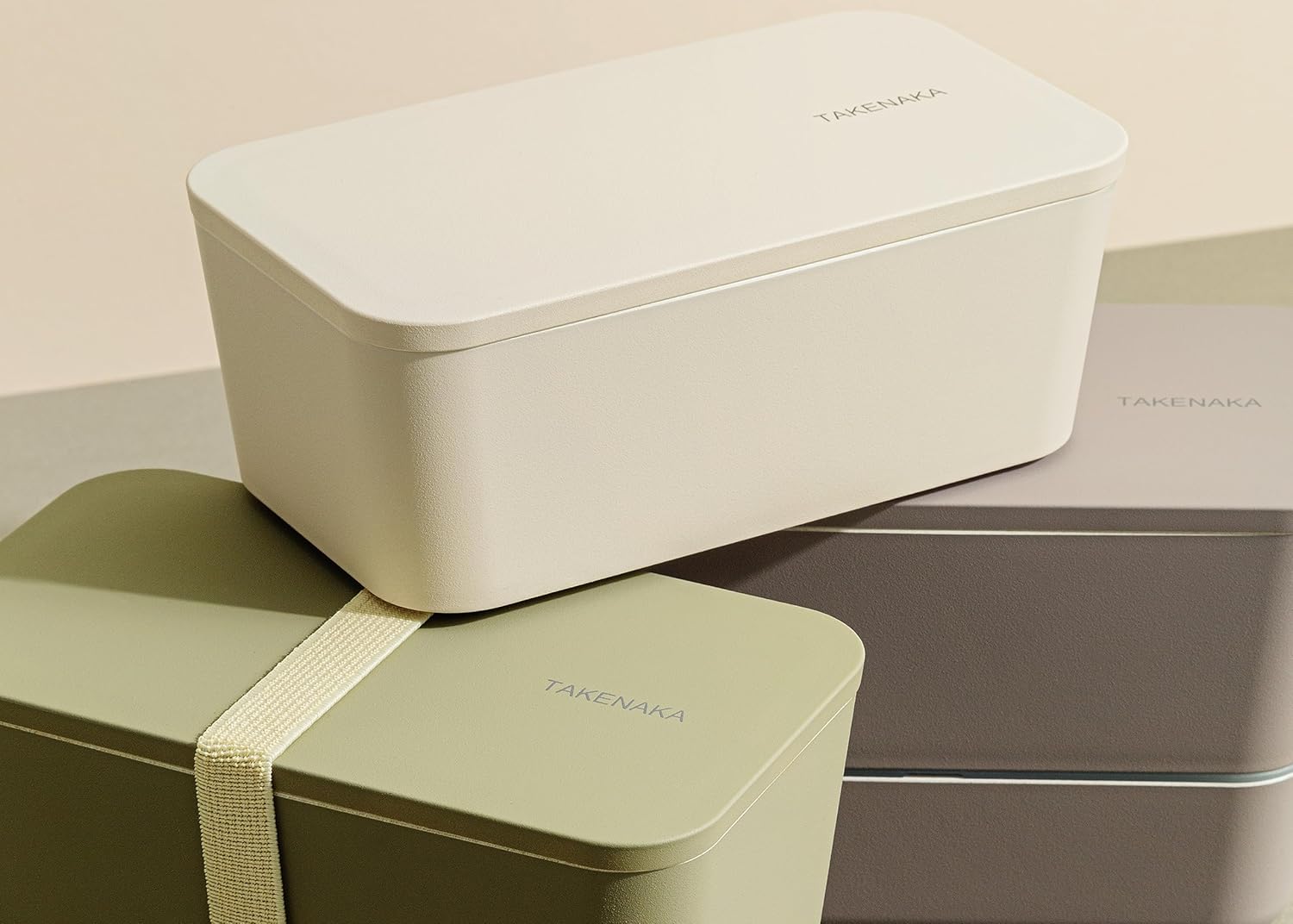 TAKENAKA Bento Lunch Box, Flat Dual Eco-Friendly and Sutainable Bento box from Japan (White Eggshell)