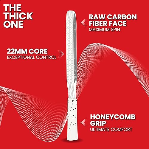 Miniatura 2 de GAMMA Airbender - Paleta de pickleball de fibra de carbono con sistema de peso de mango personalizable y garganta abierta aerodinámica con inserto